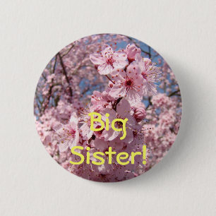 Große Schwester! Knöpfe Rosa Blüten Baum Blumen Button