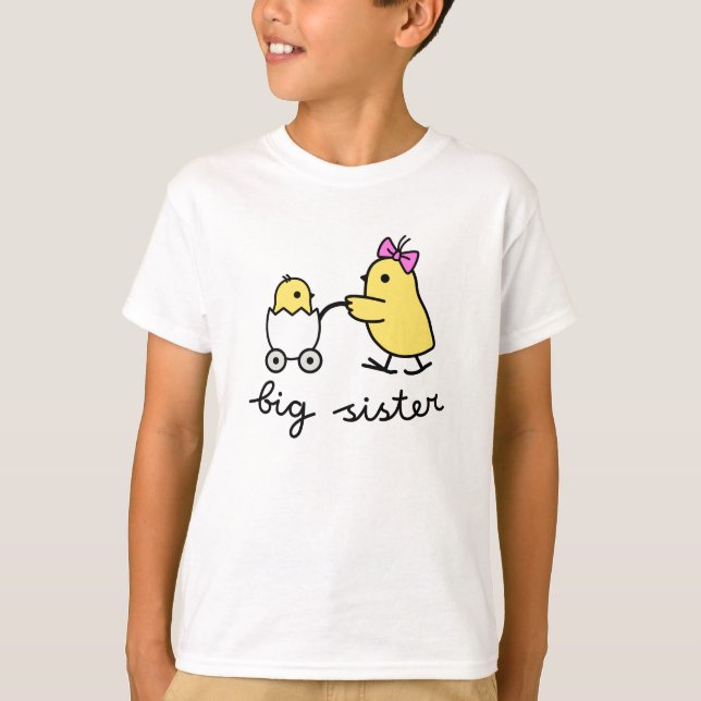 Große Schwester-Küken-T - Shirts (Vorderseite)