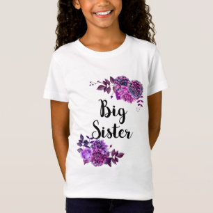 Große Schwester. Lila Blumen. Violett-Blumenmädche T-Shirt
