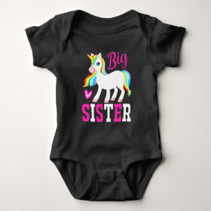 Große Schwester Magisches Einhorn mit Regenbogenmä Baby Strampler