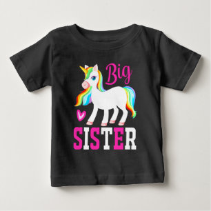 Große Schwester Magisches Einhorn mit Regenbogenmä Baby T-shirt