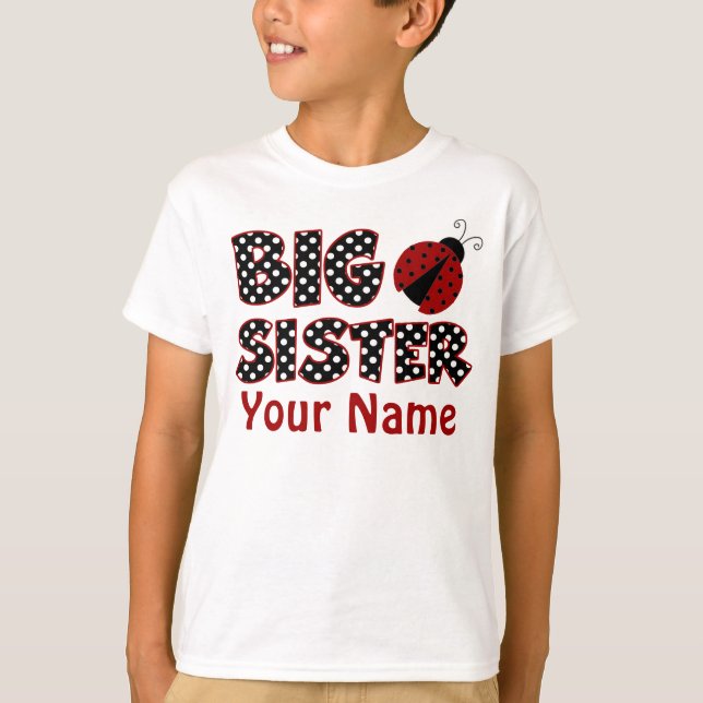 Große Schwester-Marienkäfer-personalisierter T - T-Shirt (Vorderseite)