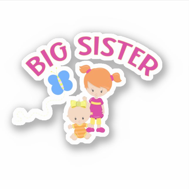 Große Schwester mit Babyschwester, kundenspezifisc Aufkleber (Vorderseite)