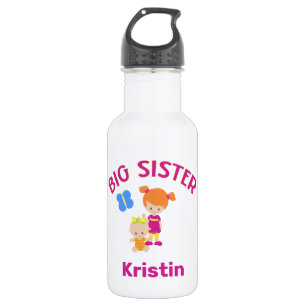 Große Schwester mit BabySchwester Personalisiert Edelstahlflasche