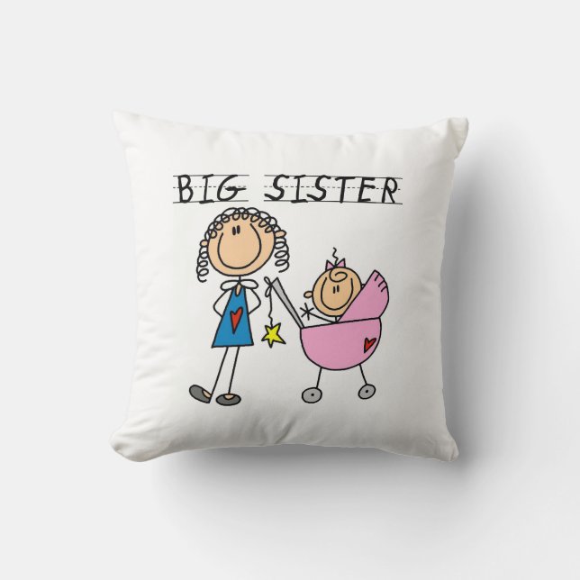 Große Schwester mit kleine Schwester-Geschenken Kissen (Vorderseite)