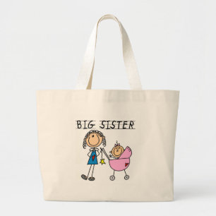 Große Schwester mit kleine Schwester-T - Shirts Jumbo Stoffbeutel