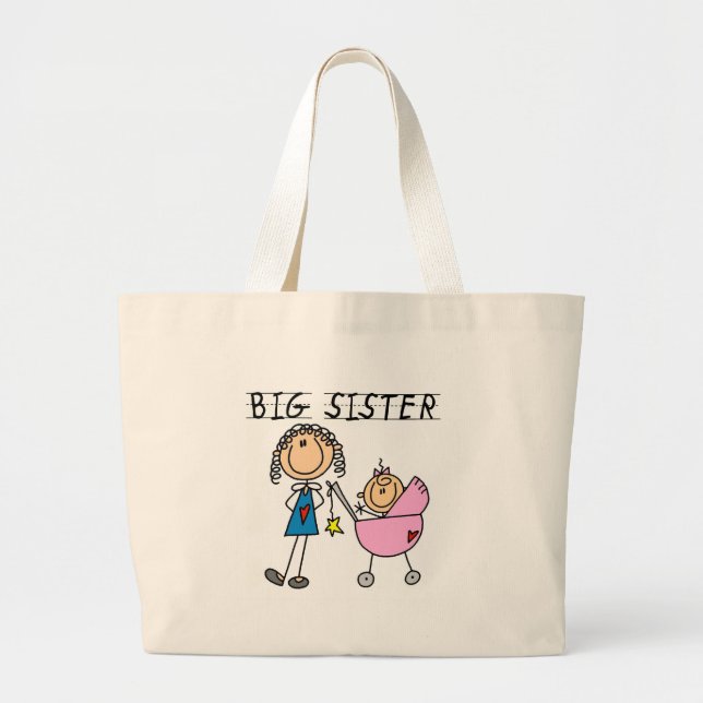 Große Schwester mit kleine Schwester-T - Shirts Jumbo Stoffbeutel (Vorne)