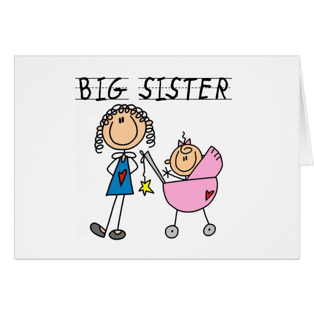 Große Schwester mit kleinen, finsteren T - Shirt u (Vorderseite (Horizontal))