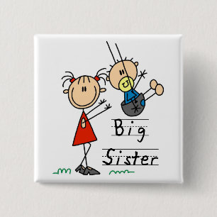 Große Schwester mit Little Brother Tshirts und Ge Button