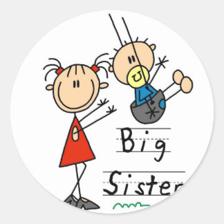 Große Schwester mit Little Brother Tshirts und Ges Runder Aufkleber