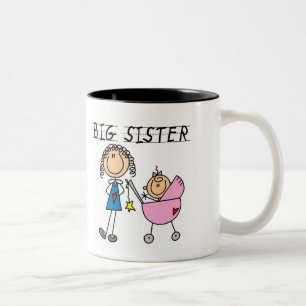 Große Schwester mit Little Sis T-Shirts Zweifarbige Tasse