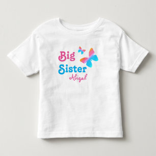 Große Schwester mit Name Butterfly Kleinkind T-shirt