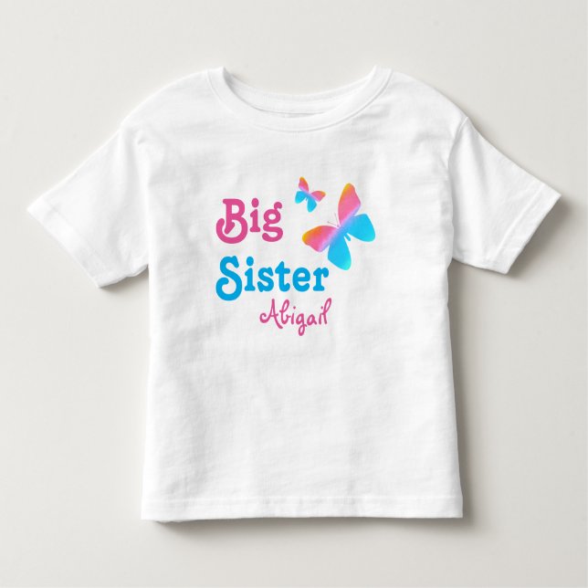 Große Schwester mit Name Butterfly Kleinkind T-shirt (Vorderseite)