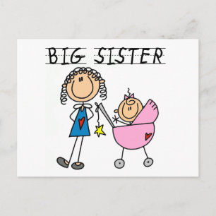 Große Schwester mit wenigen SIS-T-Shirts Postkarte