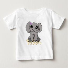 Große Schwester, neue Elefanten-Imitate mit Goldsc Baby T-shirt