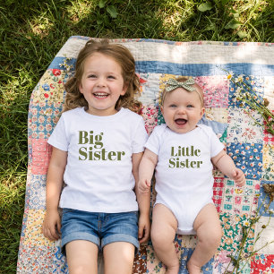 Große Schwester Olive Matching Geschwister Famil Baby T-shirt