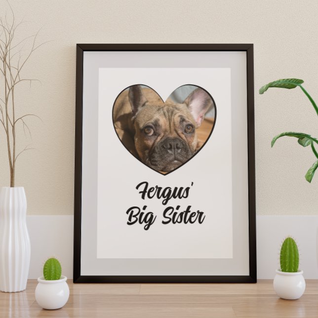 Große Schwester personalisiert Hund Foto Poster (Von Creator hochgeladen)
