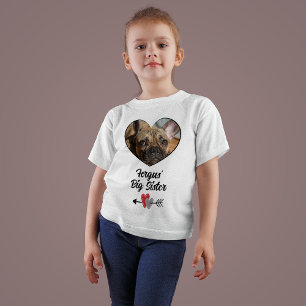 Große Schwester personalisiert Hund Foto T-Shirt