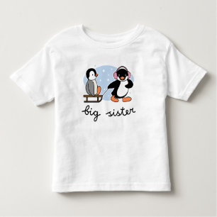 Große Schwester-Pinguin Kleinkind T-shirt