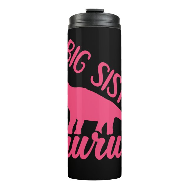 Große Schwester Saurus in Rosa Thermosbecher (Vorderseite)