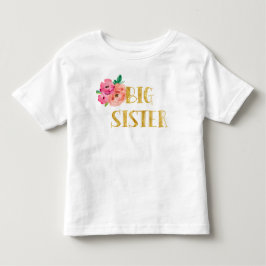 Große Schwester-Shirt-Goldmit blumenfolie Kleinkind T-shirt