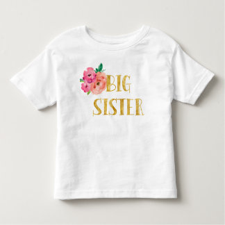 Große Schwester-Shirt-Goldmit blumenfolie Kleinkind T-shirt