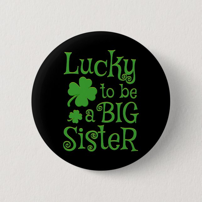Große Schwester St. Patricks Day Schwangerschaftsa Button (Vorderseite)