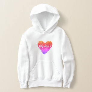 Große Schwester Süße Schöne Text Rosa Lila Herz Hoodie