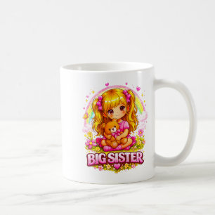 Große Schwester, um süße Schwangerschafts-Offenleg Kaffeetasse