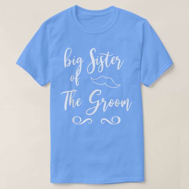 Große Schwester von Groom & Bride Hochzeitssache T-Shirt (Design vorne)