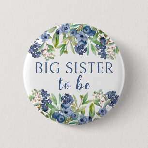 Große Schwester werdende Blaubeer-Baby-Party-Butto Button
