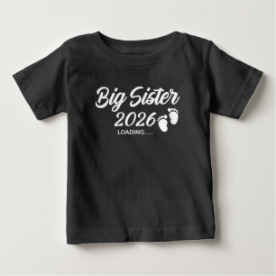 Große Schwester wird 2026 geladen Baby-Ankündigung Baby T-shirt
