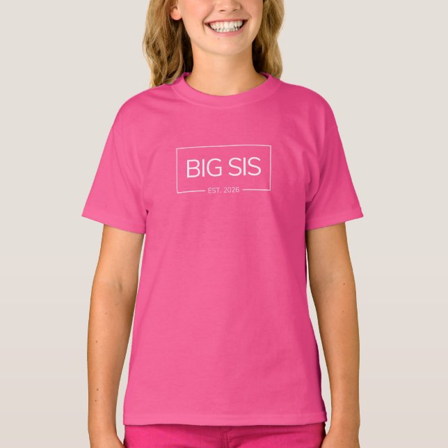 Große Schwester wird 2026 zum ersten Mal Schwester T-Shirt (Vorderseite)