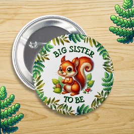 Große Schwester | Woodland Themed Baby Dusche Button