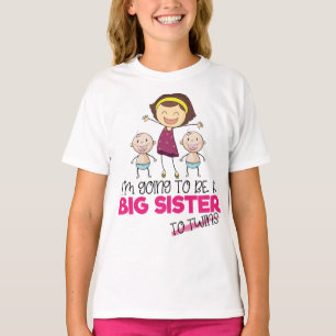 Große Schwester zu TO TWINS Schwangerschaftsankü T-Shirt