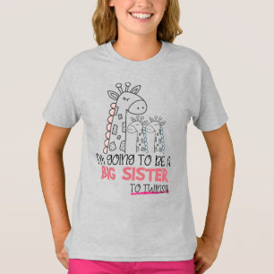 Große Schwester zu Zwillinge Giraffe Schwangersch T-Shirt
