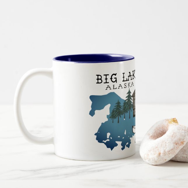 Große See-Alaska-Kabinen-Tasse Zweifarbige Tasse (Mit Donut)