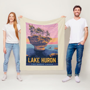 Große Seen Huron Lake Fleecedecke