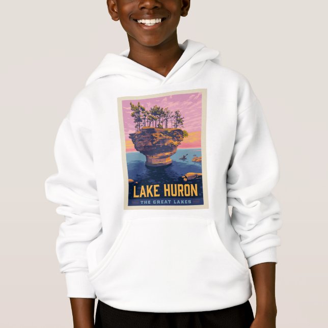 Große Seen | Huron Lake Hoodie (Vorderseite)