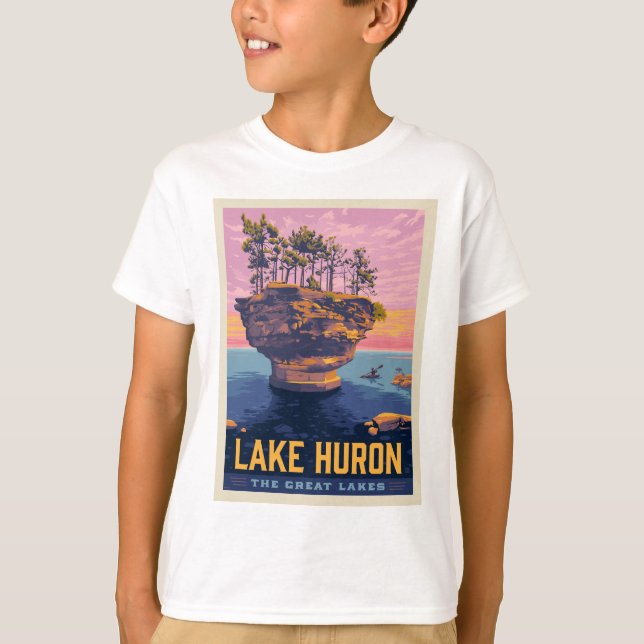 Große Seen | Huron Lake T-Shirt (Vorderseite)