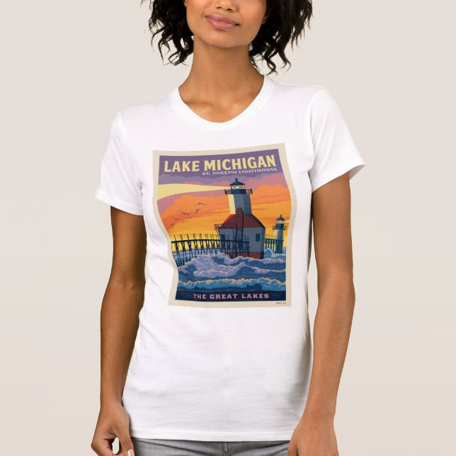 Große Seen | Lake Michigan T-Shirt (Vorderseite)