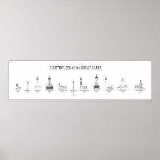 GROSSE SEEN LIGHTHOUSES POSTER