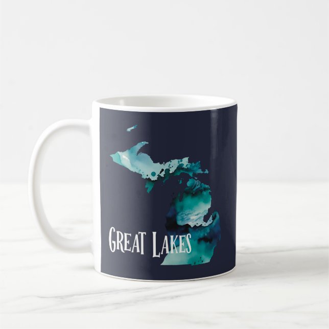 Große Seen Michigan Staat Karte Kaffeetasse (Links)