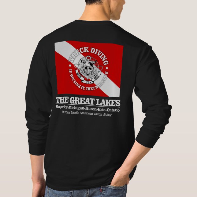 Große Seen (Wracktauchen) T-Shirt (Rückseite)