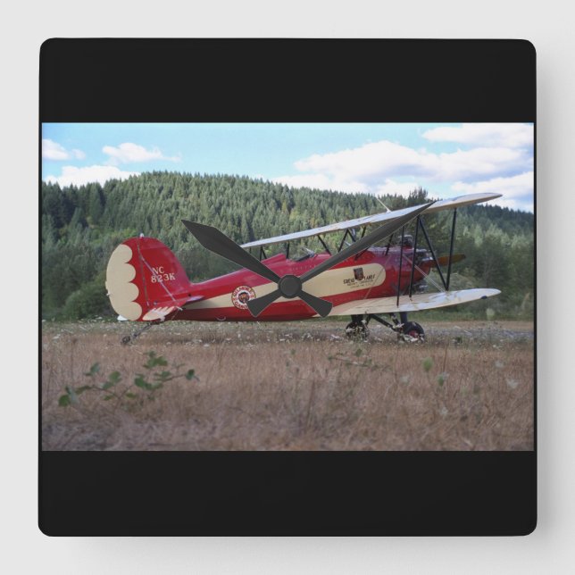 Große Seen, Zweifplateau_Klassische Luftfahrt Quadratische Wanduhr (Vorderseite)