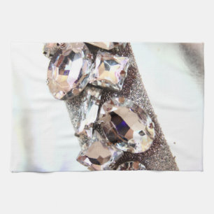 Große silberne Kristall Küchentuch