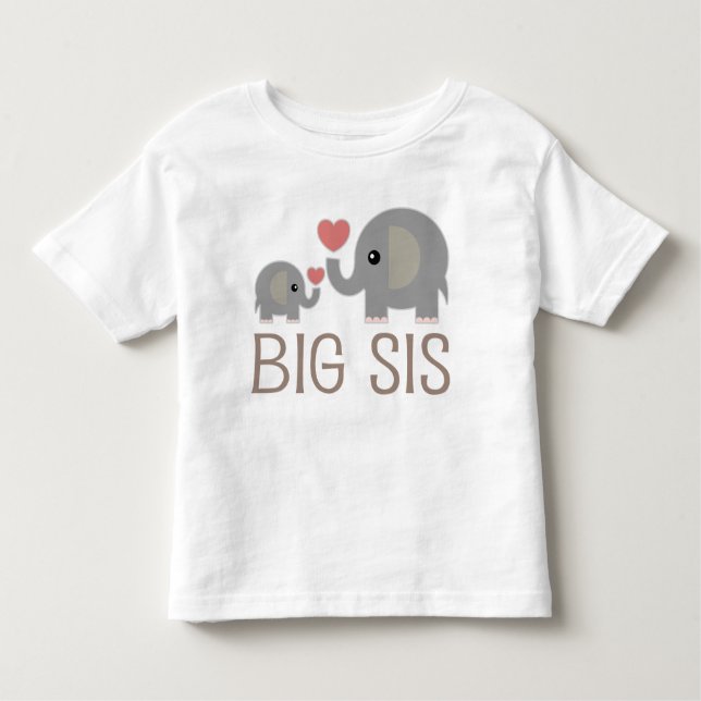 Große SIS-Mädchen-niedlicher Elefant-Rüsche-T - Kleinkind T-shirt (Vorderseite)