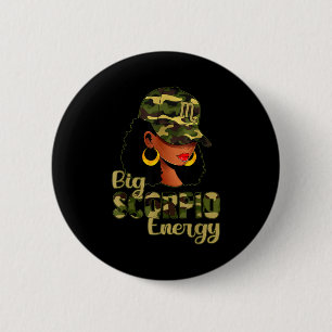 Große Skorpion Energie Schwarze Frau Camo Cap Hut Button