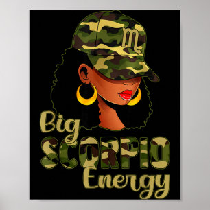 Große Skorpion Energie Schwarze Frau Camouflage Mü Poster