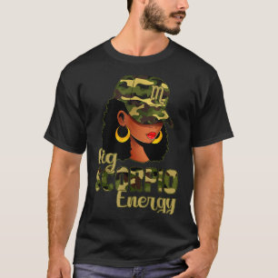 Große Skorpion Energie Schwarze Frau Camouflage Mü T-Shirt